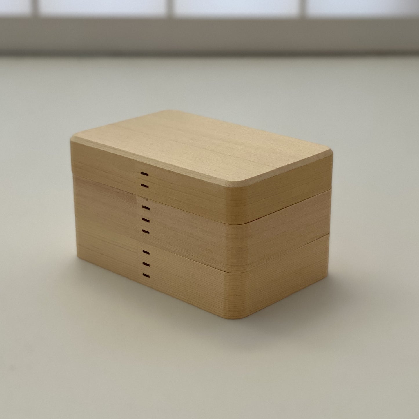 ひのきの曲げ2段弁当箱(西為x風光ル)