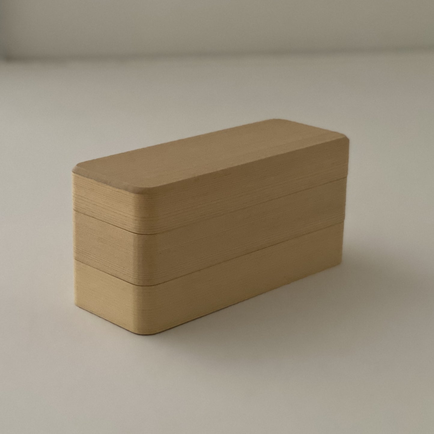 ひのきの曲げ2段弁当箱 細(西為x風光ル)